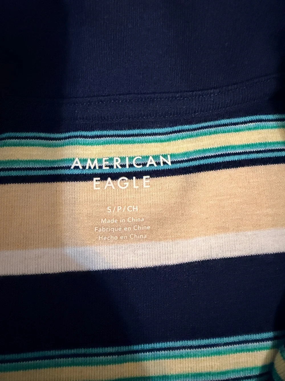 AE Striped Cropped Polo Size S
